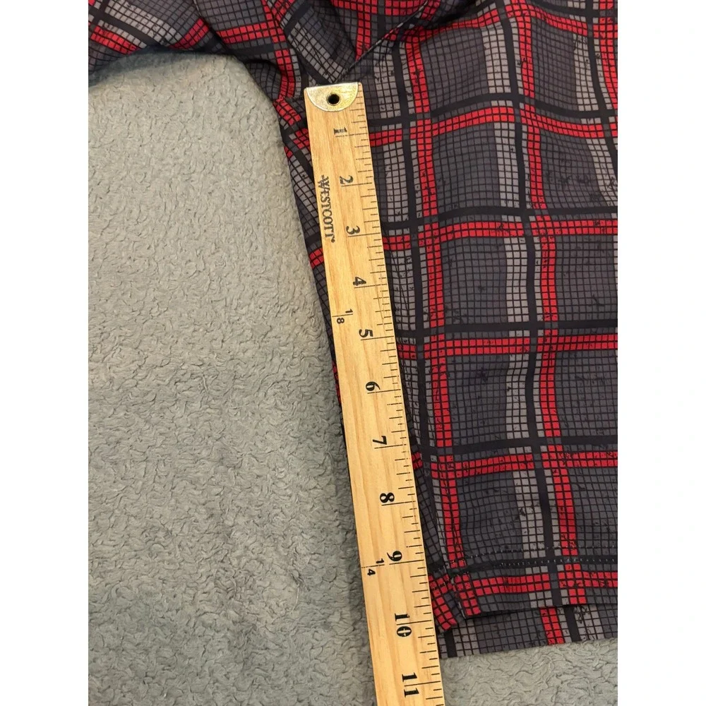 Ten-80 Mens Plaid Board Shorts Red Grey Wakeboard Surf Cargo Shorts Size 32